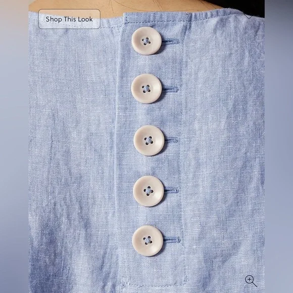 J.Crew Petite Maxine button-back dress in linen in French blue